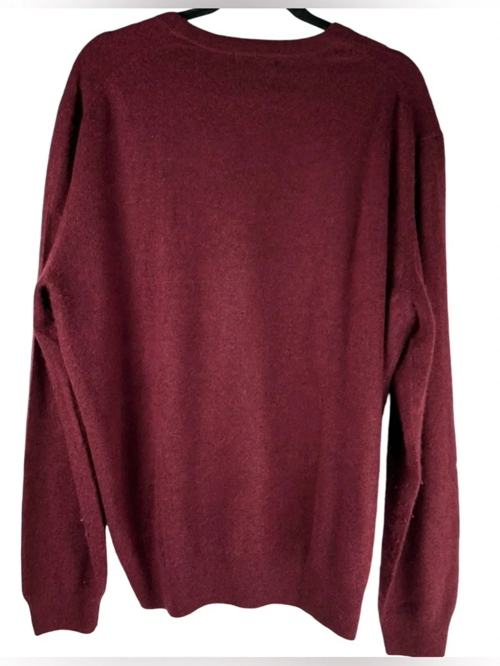 Alan Flusser 100% Cashmere burgundy red crewneck  Sweater Men’s Size 2XL